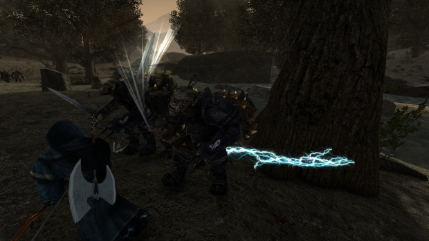 Shooting orcs as a robed avenger (or a mage who ran out of Mana)