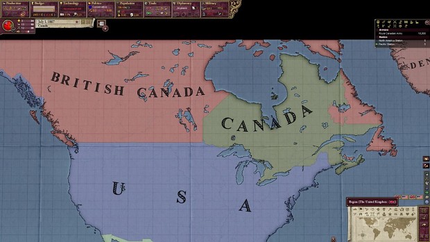 North America in 1867
