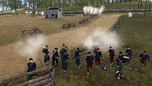 Union Zouaves Attempt to Dislodge the Confederates From the Stone Wall.