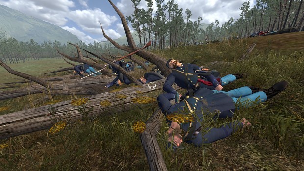 Union Soldiers Lay Dead on the Abatis in Front of the Confederate Earthworks