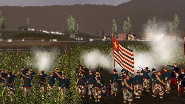 The Confederate Louisiana Zouaves Lead the Attack