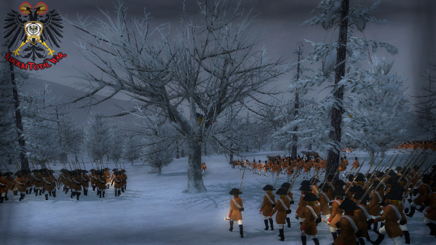 The Wallachian-Moldavian army marches amongst the freezing Carpathian mountains