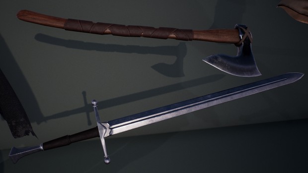 Woodcutter Axe and Two Handed Sword