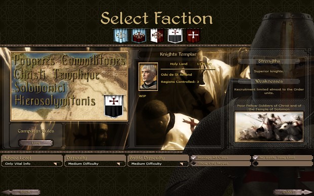 facton selection menu