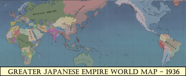 Greater Japanese Empire World Map - 1936 [Post Great War]