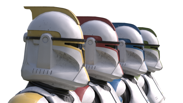 Clone officers close up