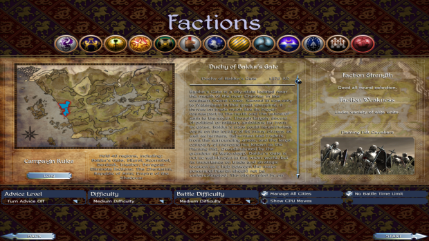 Intended Winning Conditions for Faerun: Total War V.0.2