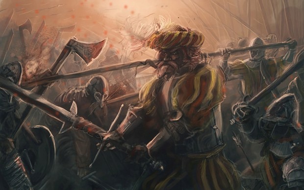 Swadian Infantry Fighting Nords