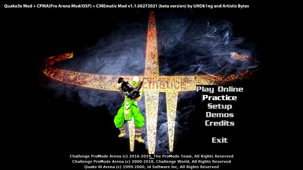 Quake III Arena + Q3e + CPMA + CiNEmatic Mod v1.1.06272021 beta