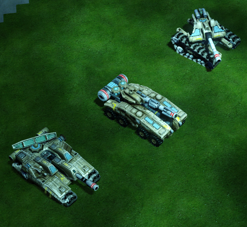 The Sheppard, Hunter, and Spartan tanks