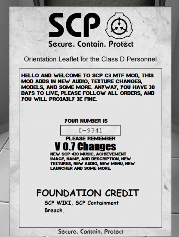 Class-D Personnel, SCP - Containment Breach Wiki