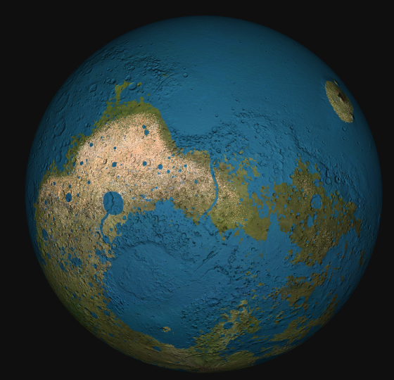 middle mars globe   eastern hemisphere