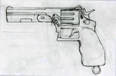 A concept for the Revolver in solstice, the primary sidearm of the Reds.