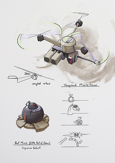 Attack and Mine Drone Concept Arts
