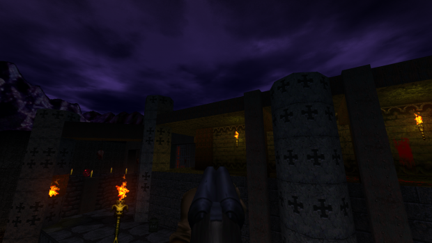 DOOM 64 updated clouds and fire