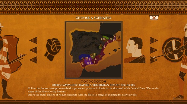 Scenario Selection screen of the Iberian Revolt Campaign