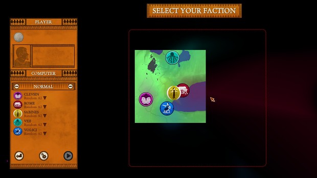 Toronto scenario faction select screen