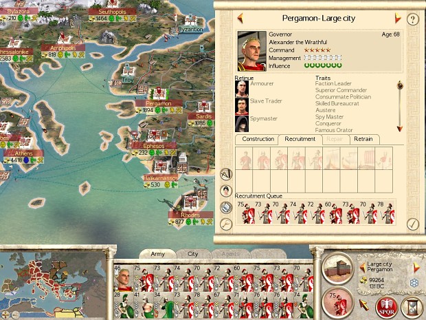 Roman Campaign in progress (turn 29)