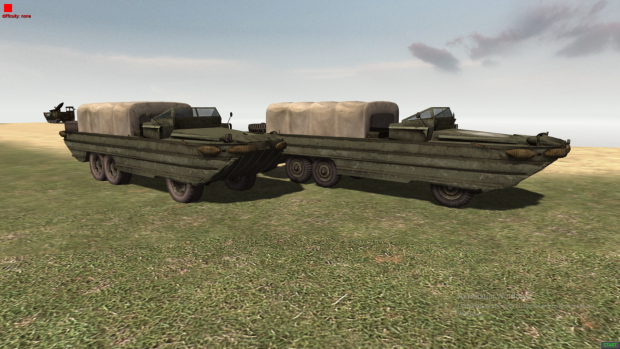 US-made DUKW and USSR-made BAV-485