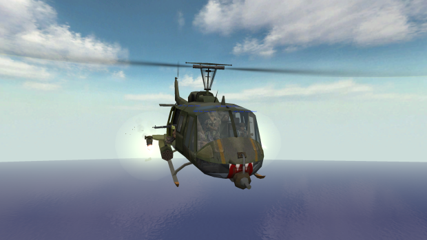 Standing in the UH1 Assault Helicopter