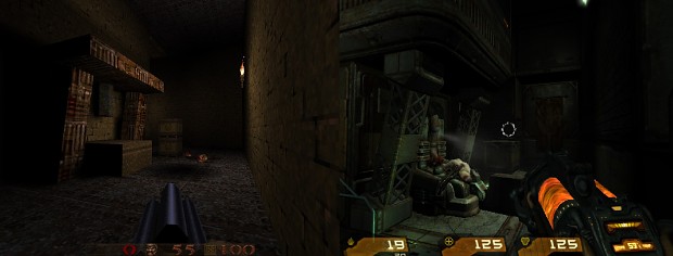 Quake 4 in Quake rot center mission 18 comparison