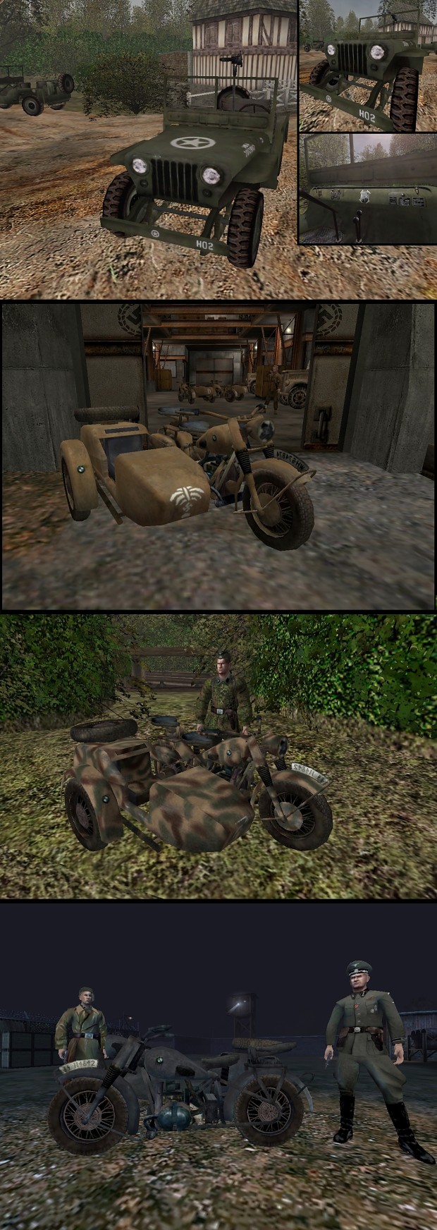 Vehicle retextures - Willys Jeep and BMW R75 Motorcycle