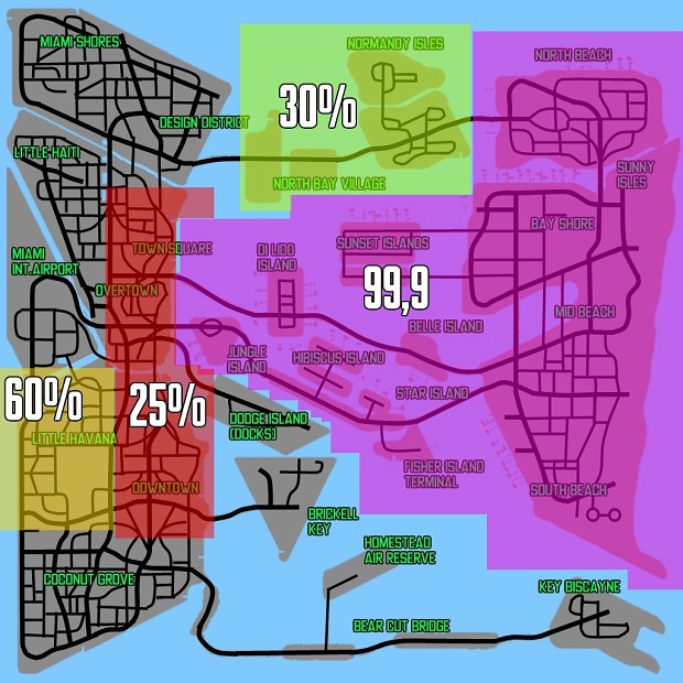 Map Progress image - Miami Connection mod for Grand Theft Auto: San ...