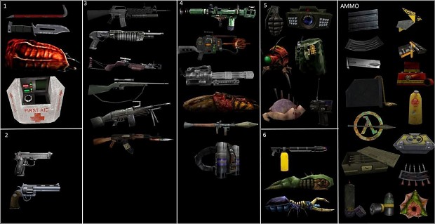Weapons and items
