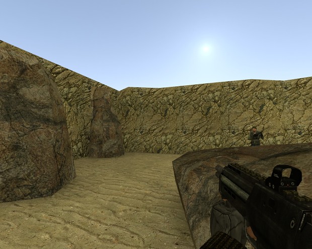 Scene from HL: Opposing Force but with HL2 Assets