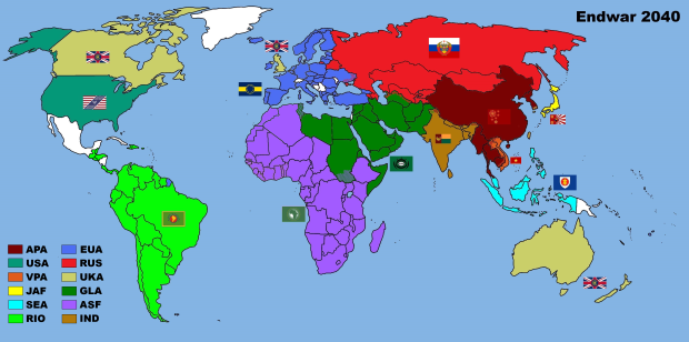 Endwar World Map 2040