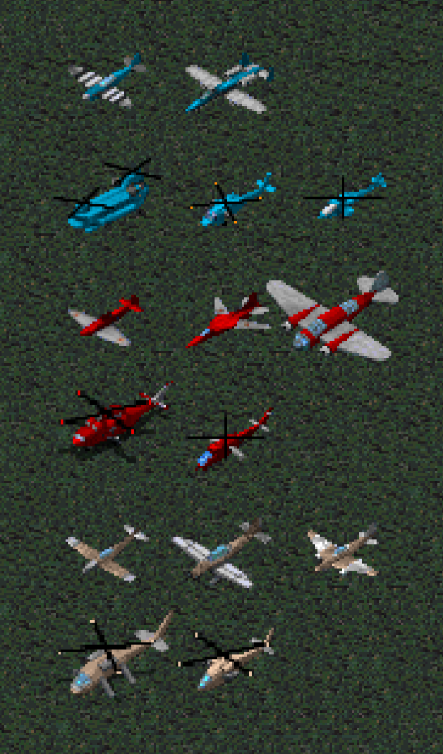 Main faction airplanes and helicopters