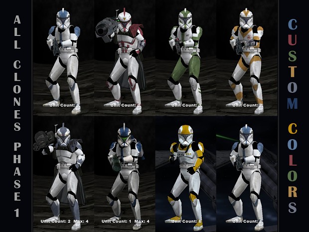 All classes together image - All Clones Phase 1 and Custom Recolor mod ...