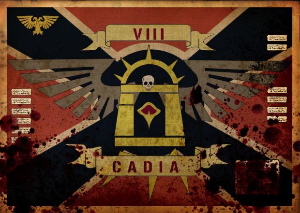 Imperial Guard Cadian Shock Troop bloodied army flag for ingame flagpole use