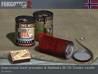 Improvised Grenade and Røkboks M/28 Smoke Candle