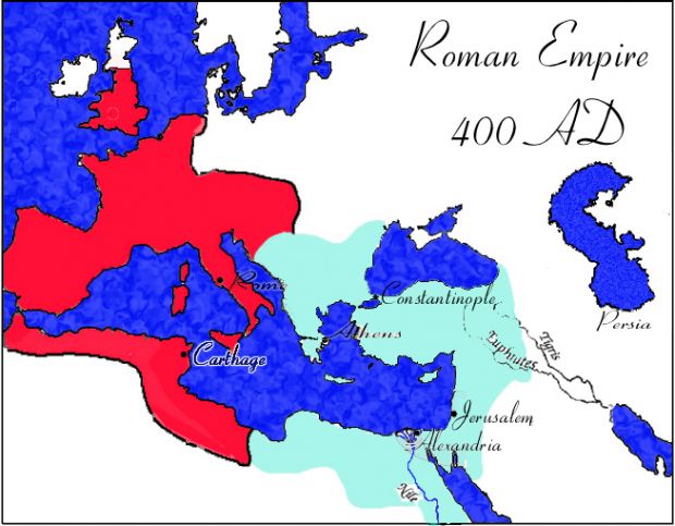 Eastern and Western Roman Empire Map image - The Age of Mankind: Total ...