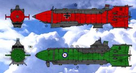 German and British Carrier class airships