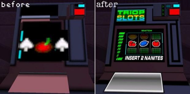 Slot Machines, before and after.
