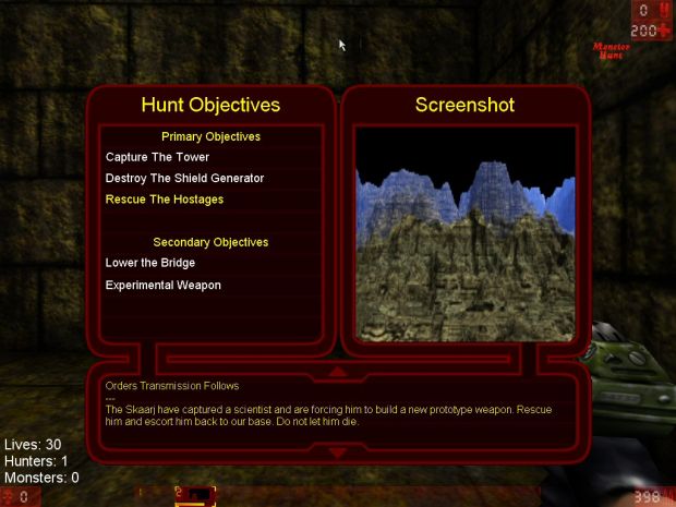 Hunt Objective Window Red