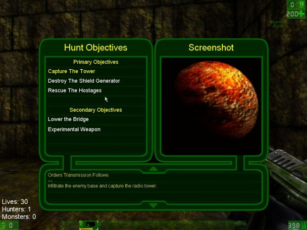Hunt Objective Window Green