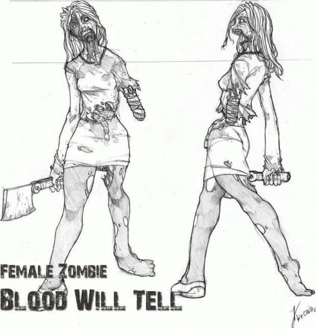 Female Zombie Concept Art