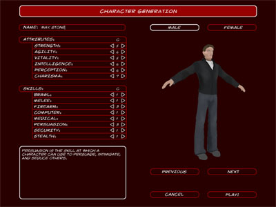 In-Game Character Creation