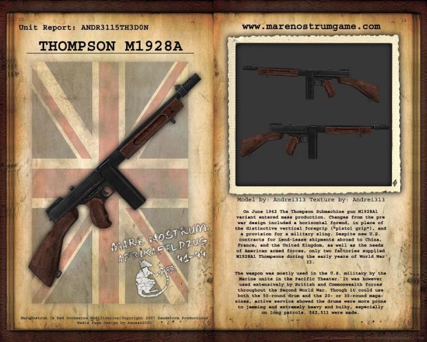 Thompson M1928-A1 Info Sheet