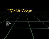 Simpsons Mod Menu with Screenshot of 3d Map in Background