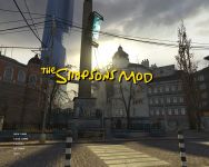 Simpsons Mod Menu with HL2 Map in Background