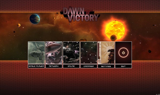 Dawn of Victory Main Menu Screen