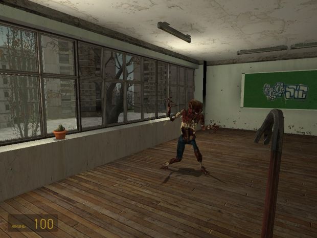 Fast Zombie in classroom