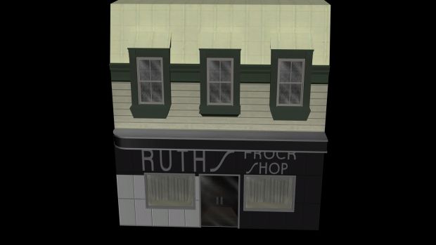 1955 Ruth's Frock Shop - Render - Textured