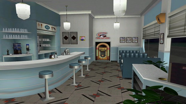 1955 Lou's Cafe - In Game - Night