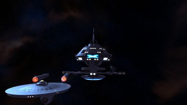 Enterprise leaving from station resupply