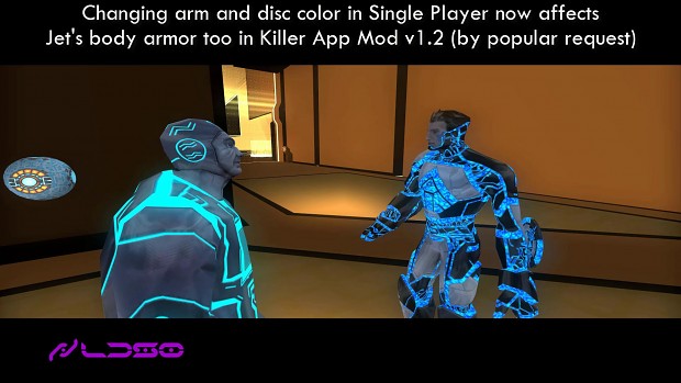Changing arm and disc colors in Single Player also changes Jet's body armor